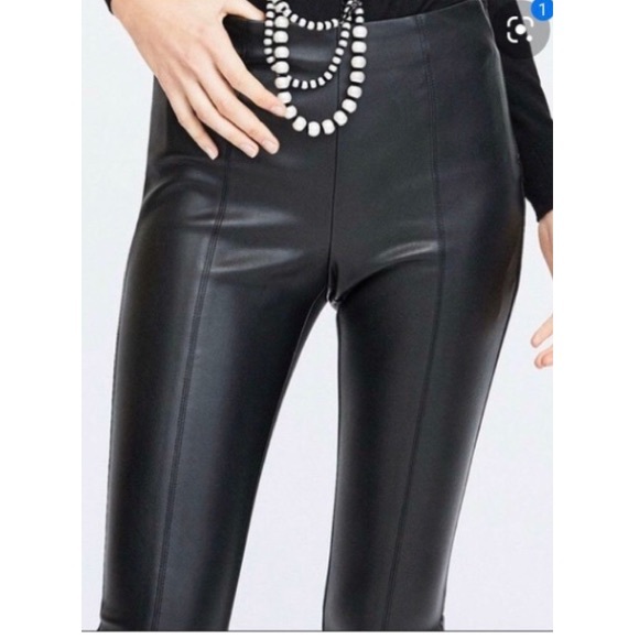Sold.  Zara Faux Leather Pants - Picture 5 of 7